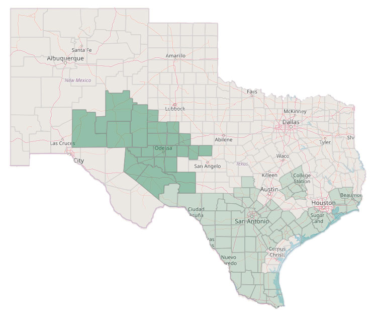 Odessa Carlsbad Pico Map